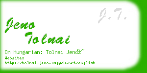 jeno tolnai business card